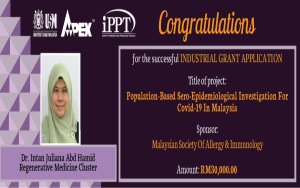 HEARTIEST CONGRATULATIONS - Dr. Intan Juliana Abd Hamid - Geran Penyelidikan Tajaan Agensi Luar 