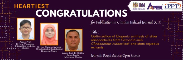 HEARTIEST CONGRATULATIONS -  Profesor Madya Dr. Lim Vuanghao - Dr. Nor Hazwani Ahmad - Profesor Madya Dr. Doblin Anak Sandai