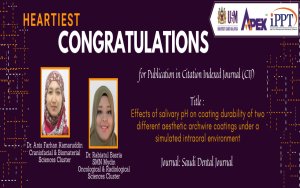 TAHNIAH KEPADA PENSYARAH IPPT - Dr. Anis Farhan Kamaruddin - Dr. Rabiatul Basria SMN Mydin