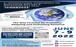 5th International Conference on Molecular Biology and Biotechnology 2022 (ICMBB2022)