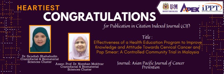 HEARTIEST CONGRATULATIONS -  Dr. Sa'adiah Shahabudin - Profesor Madya Dr. Norehan Mokhtar