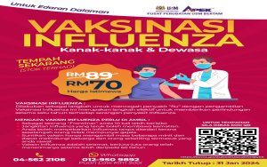 ‘Pre-Order’ Suntikan Vaksin Influenza Kanak-Kanak Dan Dewasa (Untuk Edaran Dalaman)