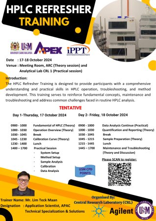 Kursus Dalaman IPPT ‘HPLC Refresher Training’