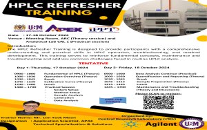 Kursus Dalaman IPPT ‘HPLC Refresher Training’