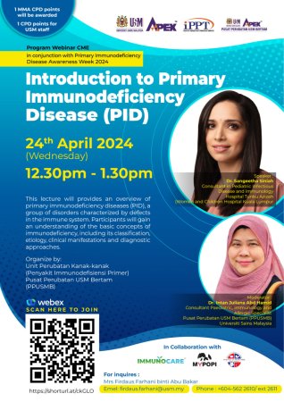 Program Webinar CME- Introduction To Primary Immune Deficiency (PID)