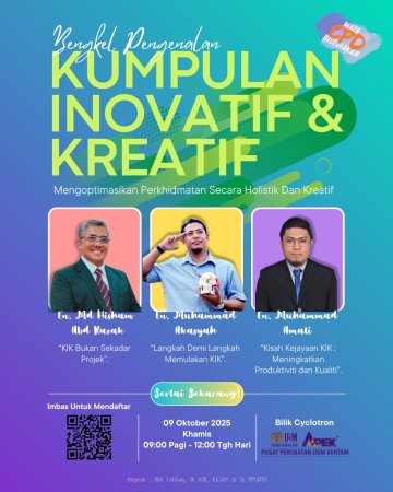 Bengkel Pengenalan KIK Semarakkan Budaya Inovasi Di PPUSMB