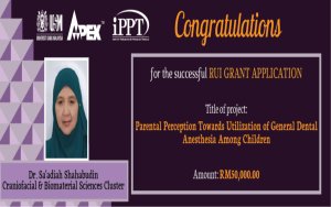 TAHNIAH PENYELIDIK UTAMA GERAN UNIVERSITI (RUI) - Dr. Sa’adiah Shahabudin