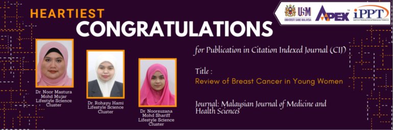 HEARTIEST CONGRATULATIONS - Dr. Noor Mastura Mohd Mujar - Dr. Rohayu Hami - Dr. Noorsuzana Mohd Shariff