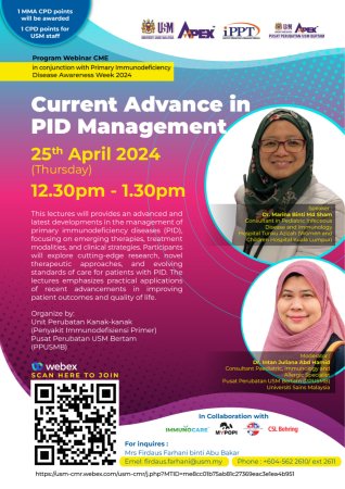 Program Webinar Cme- Current Advance In PID Management