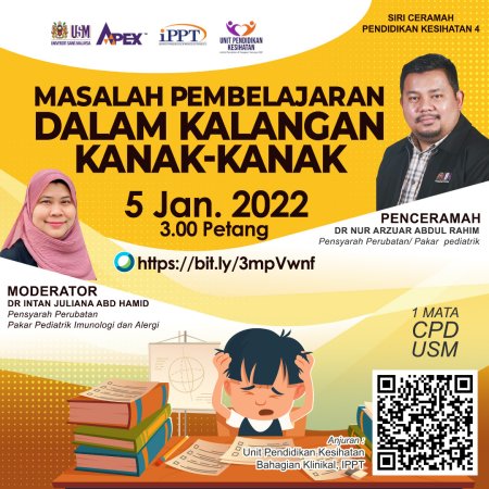 Siri Ceramah Pendidikan Kesihatan 4 : Masalah Pembelajaran Dalam Kalangan Kanak-Kanak