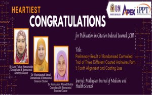 HEARTIEST CONGRATULATIONS -  Dr. Anis Farhan Kamaruddin - Dr. Khoirulzariah Ismail - Dr. Noor Ayuni Ahmad Shafiai