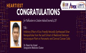 HEARTIEST CONGRATULATIONS - Dr. Hasni Arsad -Asian Pacific Journal of Cancer Prevention