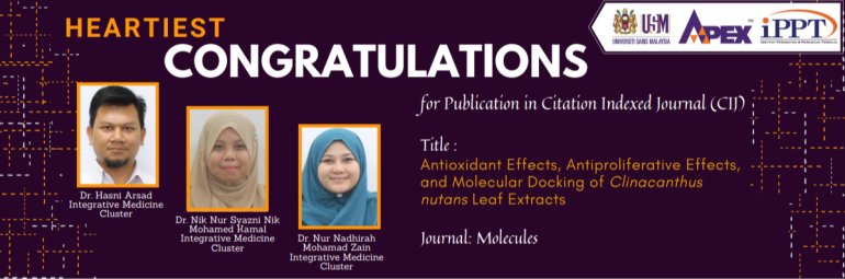 HEARTIEST CONGRATULATIONS -  Dr. Hasni Arsad - Nik Nur Syazni Nik Mohamed Kamal - Dr. Nur Nadhirah Mohamad Zain.
