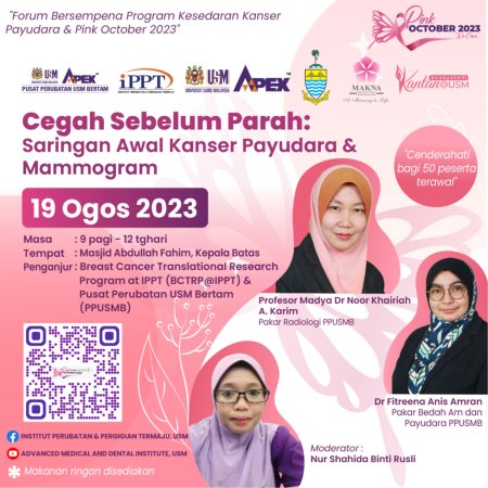 Jemputan Menghadiri Forum Bertajuk Cegah Sebelum Parah: Saringan Awal Kanser Payudara & Mammogram