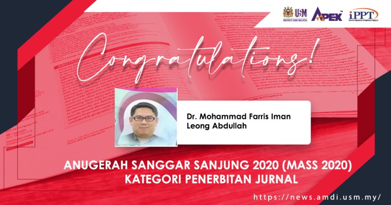 Sekalung Tahniah Kepada Pemenang Sanggar Sanjung 2020 (Mass 2020)- Kategori Penerbitan Jurnal