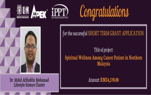 HEARTIEST CONGRATULATIONS - Dr. Mohd Afifuddin Mohamad - Geran Universiti