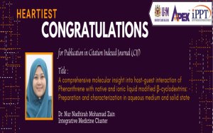 HEARTIEST CONGRATULATIONS - Dr. Nur Nadhirah Mohamad Zain - Journal of Molecular Structure